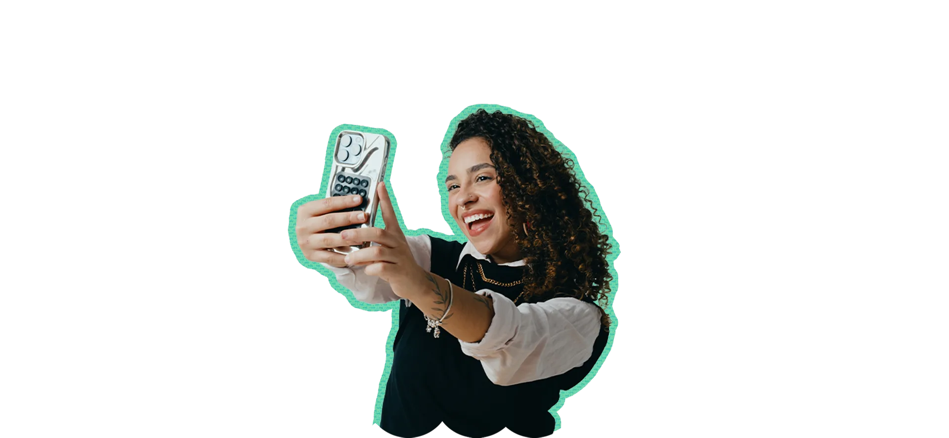 Giovanna Vaz tirando selfie